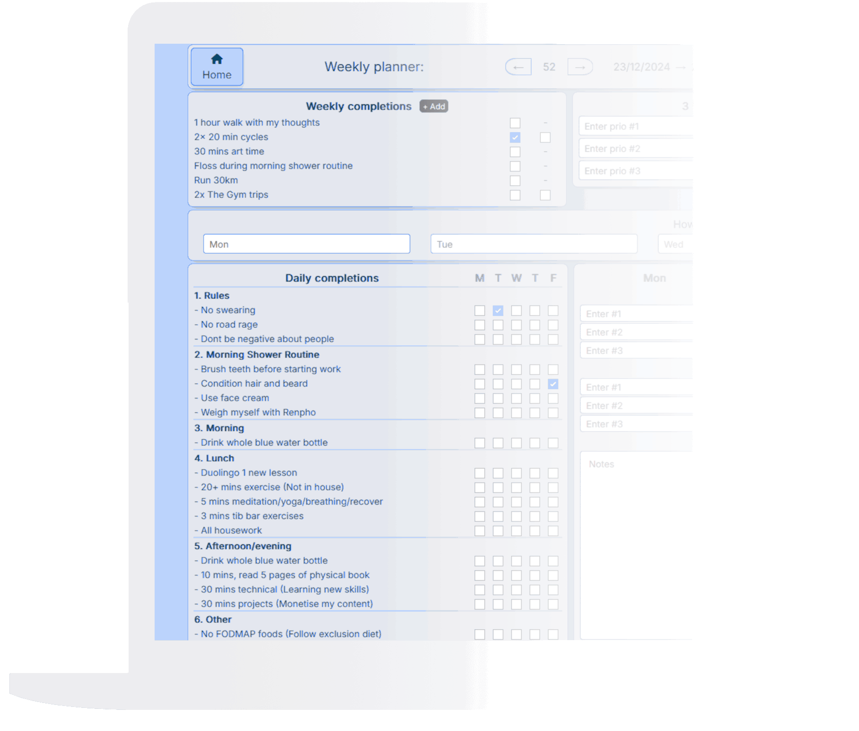 Hero image of laptop with Planner application open